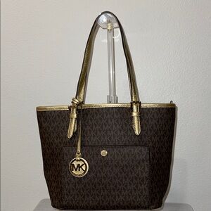 Michael Kors Brown Tote with Gold Accents SOLD